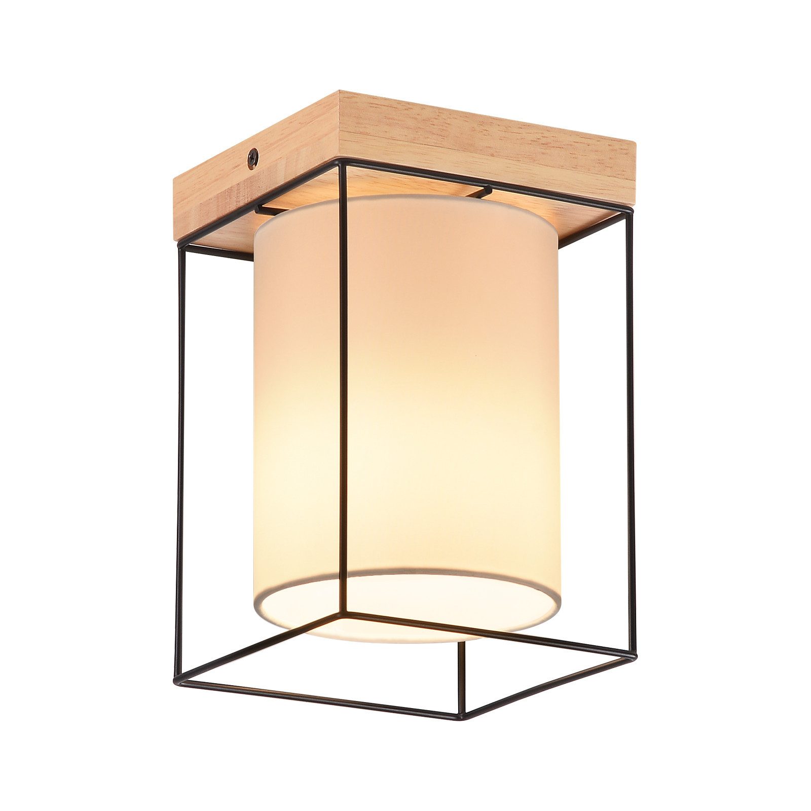 NETTLIFE Kattovalaisin eteiseen, puu, 1 E14- lamppu, vintage - eteisvalaisin retro - industrial - tyylillä