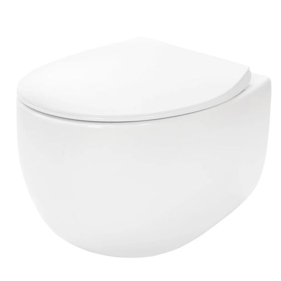 REA seinä-WC LARS RIMLESS DUROPLAST/FLAT/ZM , Valkoinen, 50x37x36cm