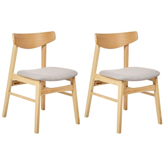 Ruokatuolisetti 2 kpl SMILEY puu Vaaleanharmaa