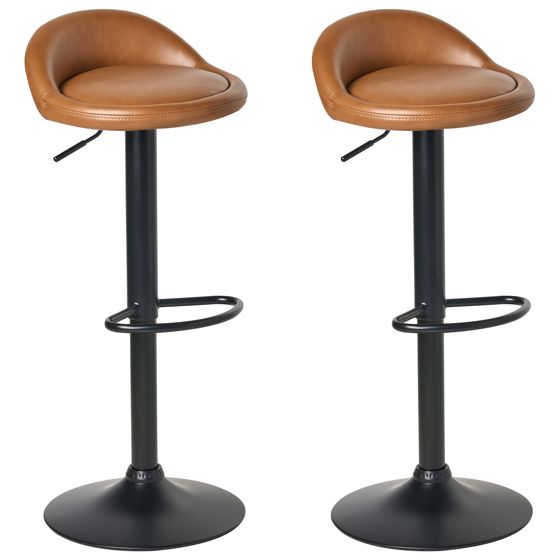 Baarijakkarasetti 2 kpl MEEDER keinonahka pyörivä Ruskea