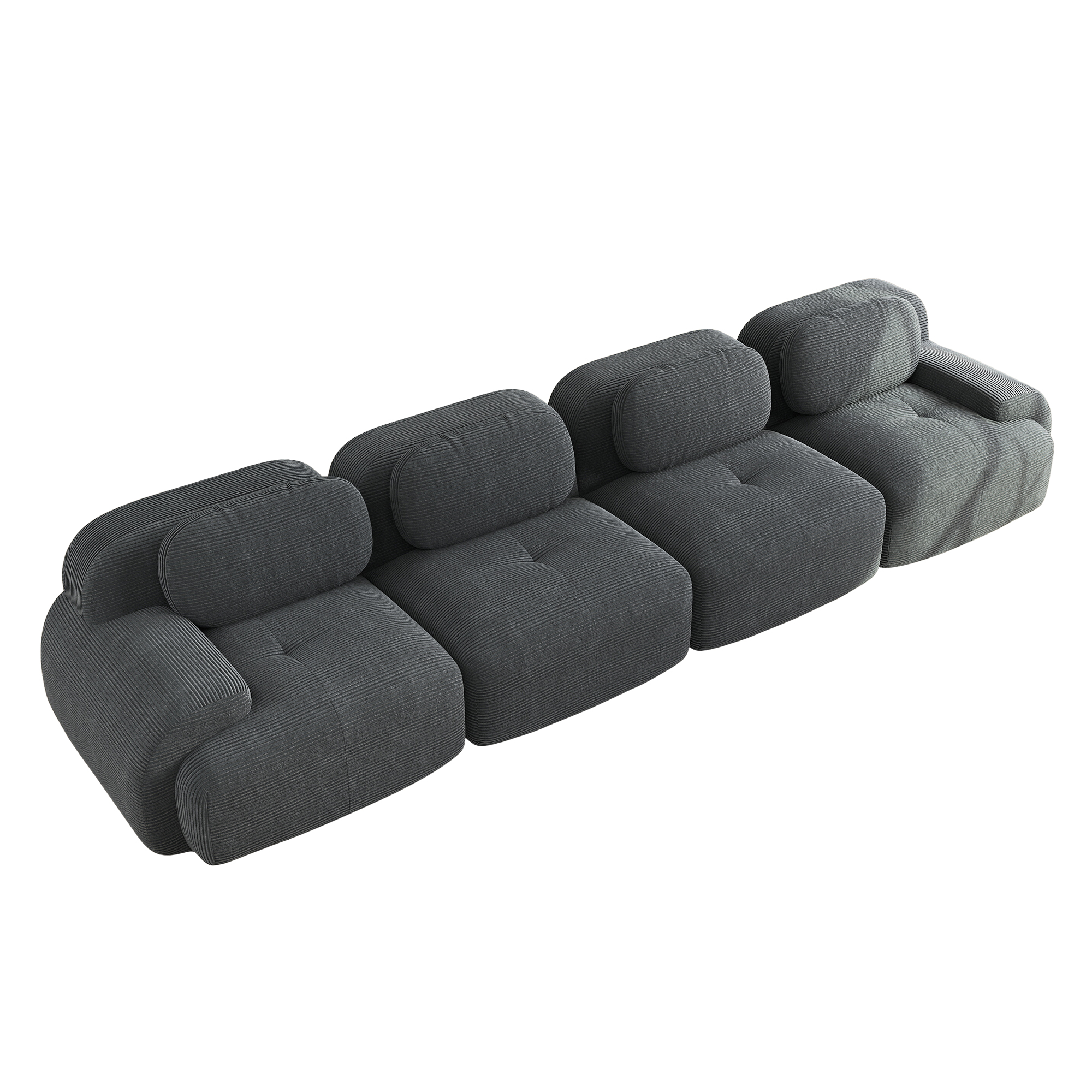 moduulisohva 4-paikkainen harmaa korduroy moderni ergonominen