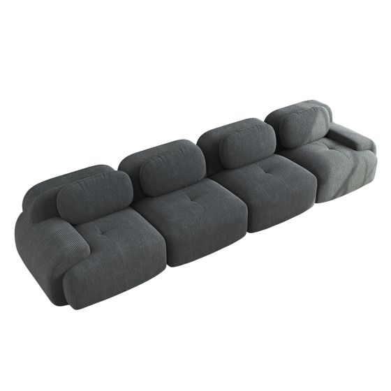 moduulisohva 4-paikkainen harmaa korduroy moderni ergonominen