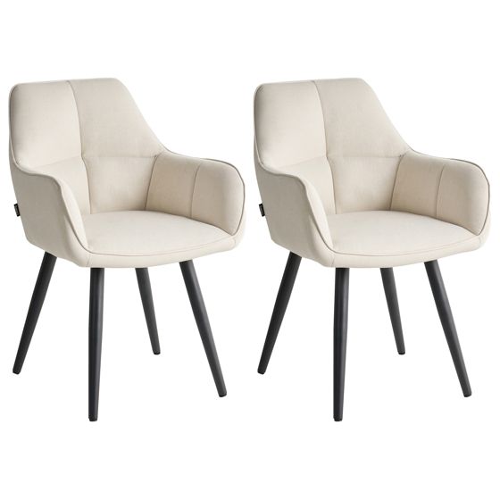 Ruokatuolisetti 2 kpl TIRANO Keinopellava Vaaleanbeige