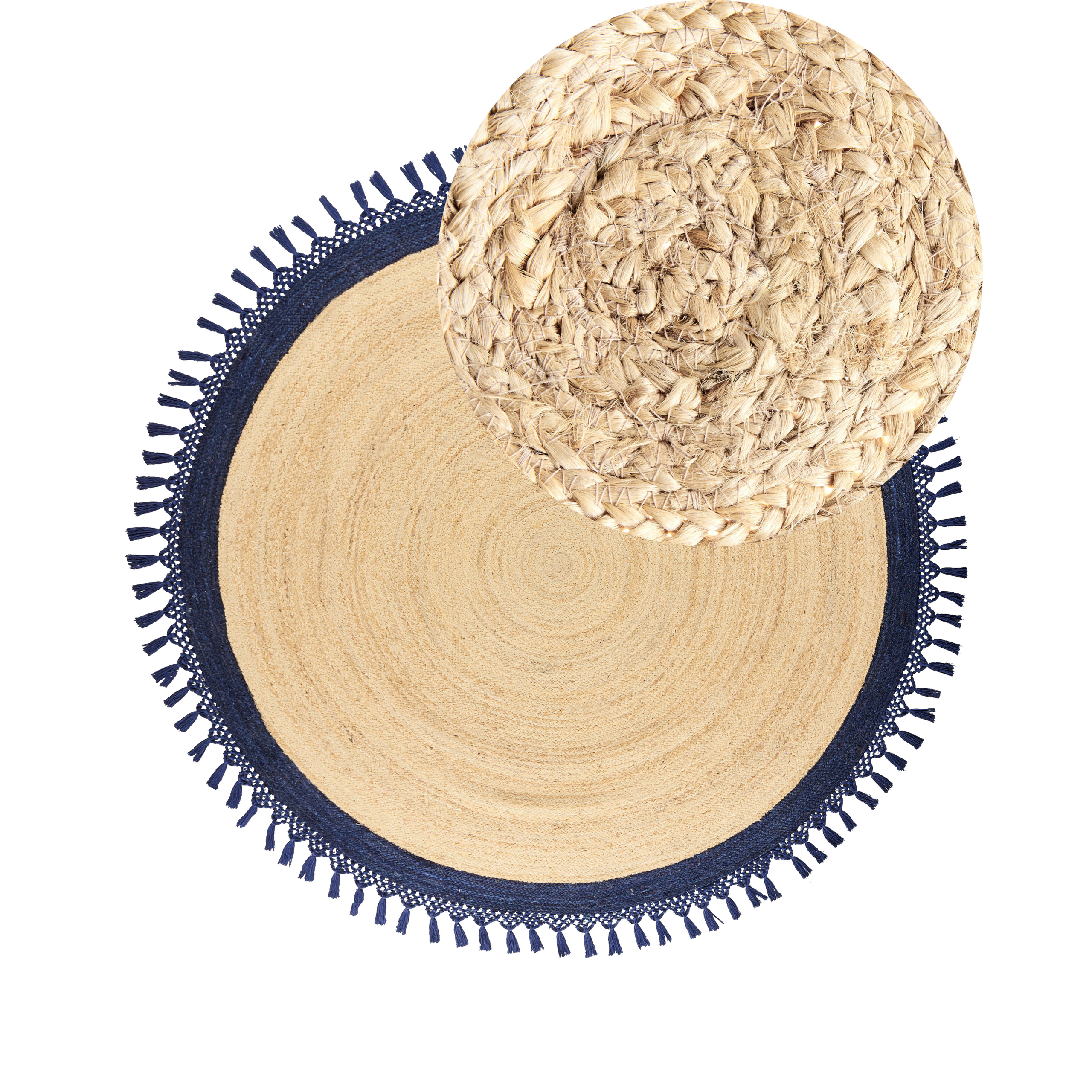 Matto MARTS Tummansininen ø 200 cm juutti