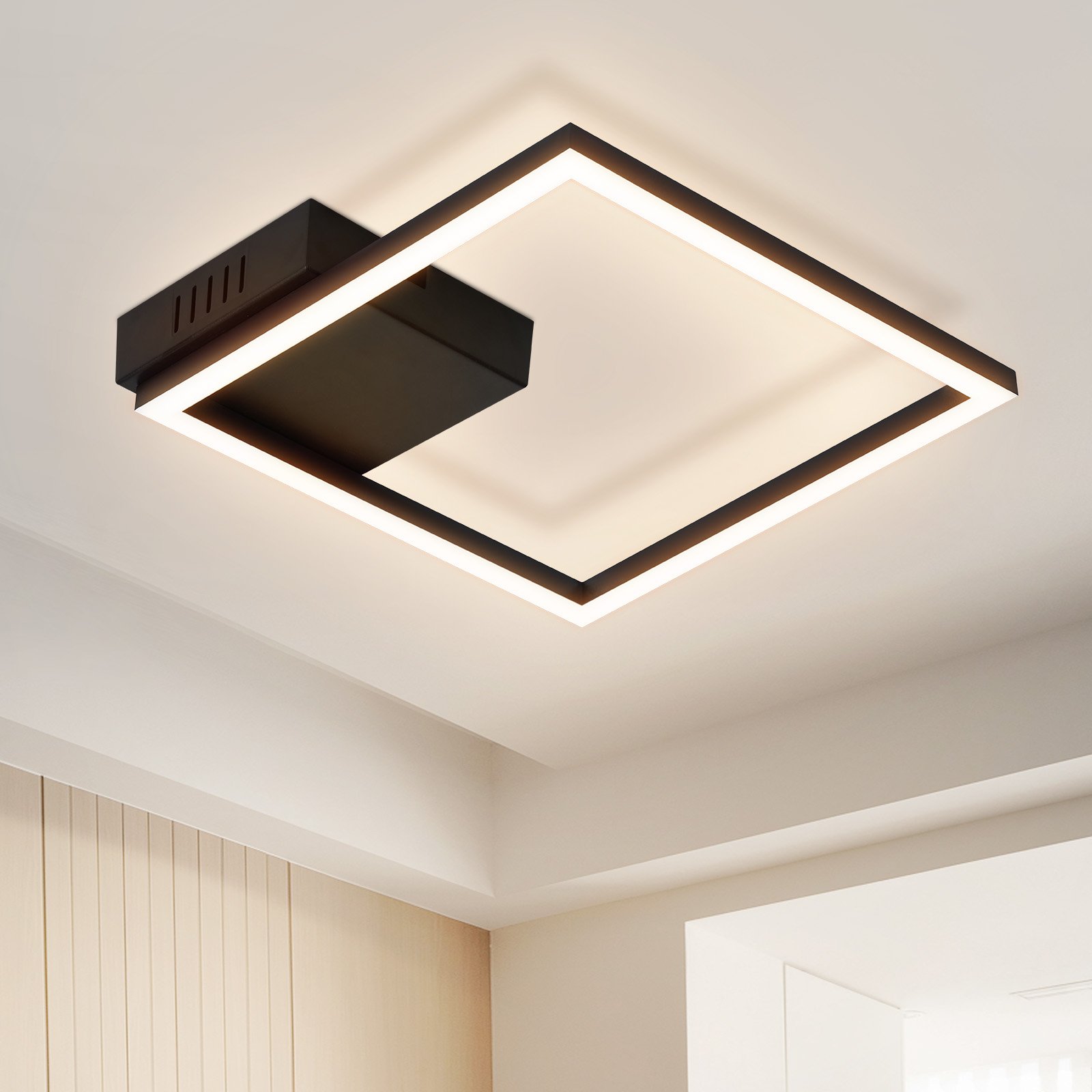NETTLIFE LED - kattovalaisin Keittiön Kattovalaisin, lämmin Valkoinen, musta, moderni, muotoilu, 3000K, 12W