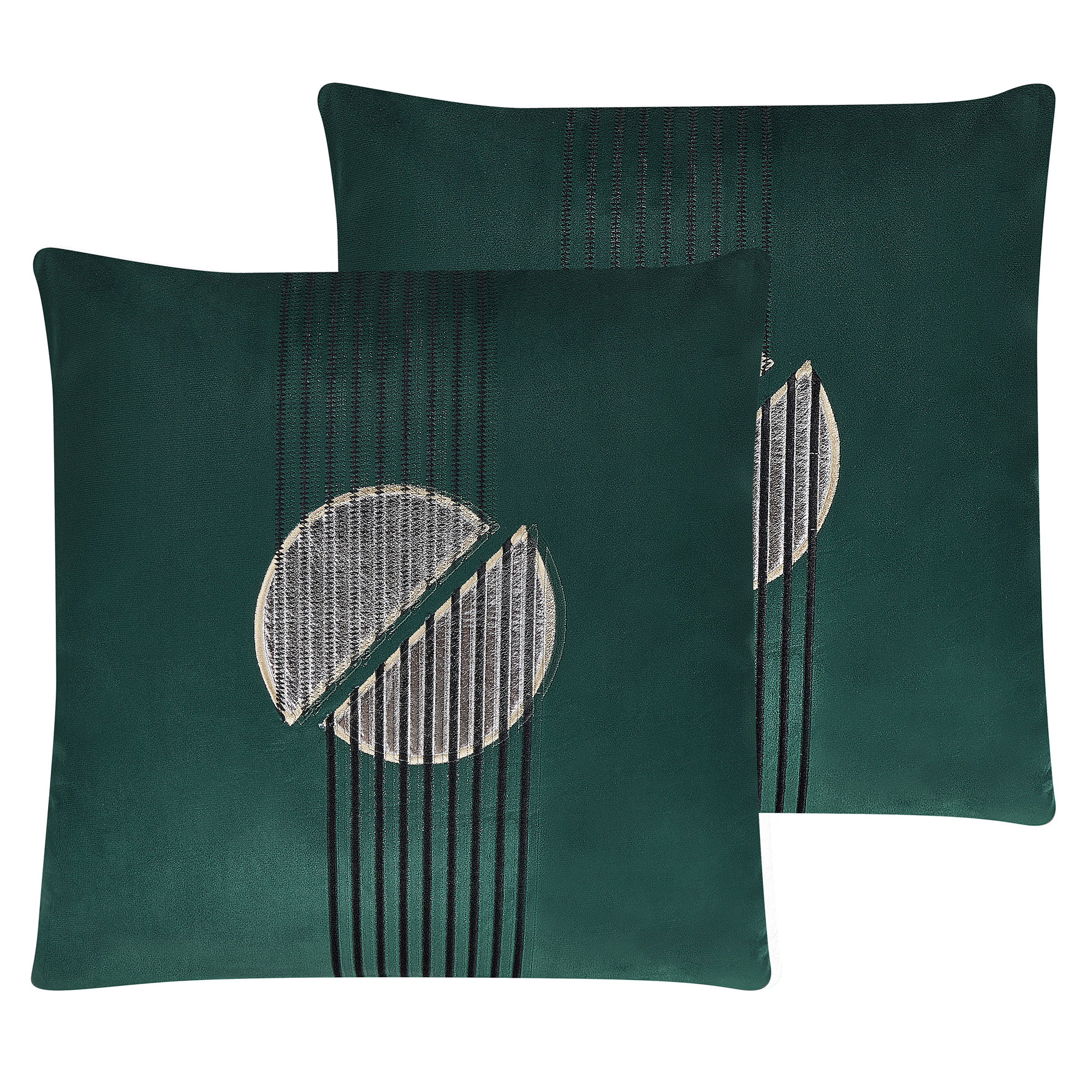 Koristetyynysetti 2 kpl CEROPEGIA 45 x 45 cm Sametti Smaragdinvihreä Geometrinen kuvio