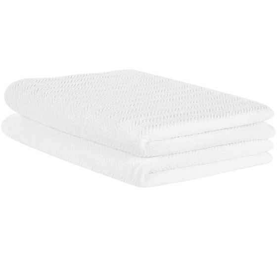 Pyyhesetti 2 kpl MITIARO Puuvillafrotee Valkoinen