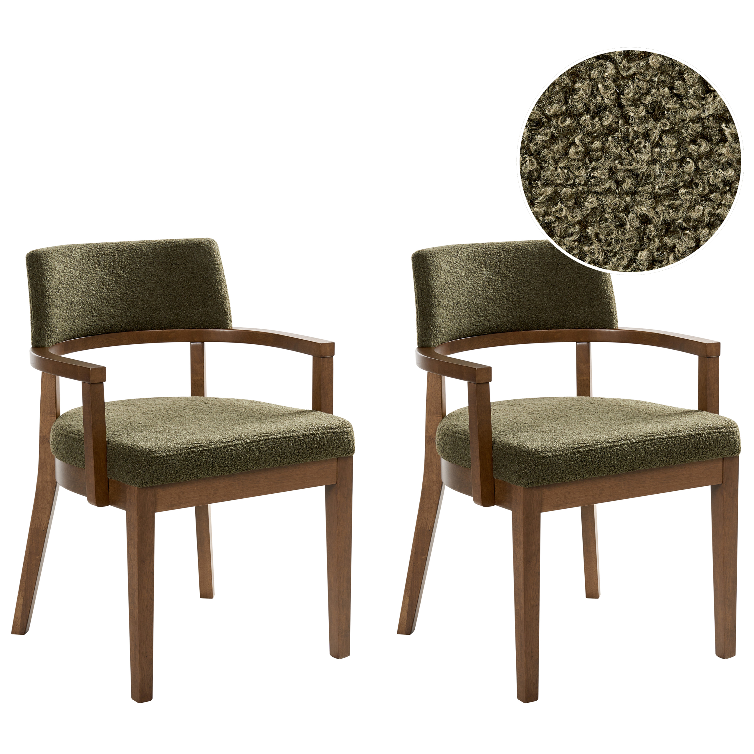 Ruokatuolisetti 2 kpl DALBO buklee Tummanruskea/vihreä