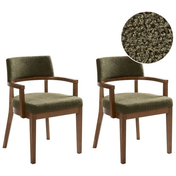 Ruokatuolisetti 2 kpl DALBO buklee Tummanruskea/vihreä