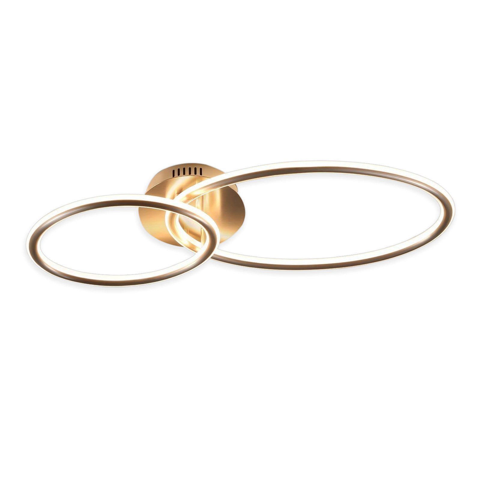 NETTLIFE Nettlife LED-kattovalaisin, olohuoneen kattovalaisin, moderni muotoilu renkailla, lämmin valkoinen valo 3000K makuuhuoneen lamppu 29W 62,5cm