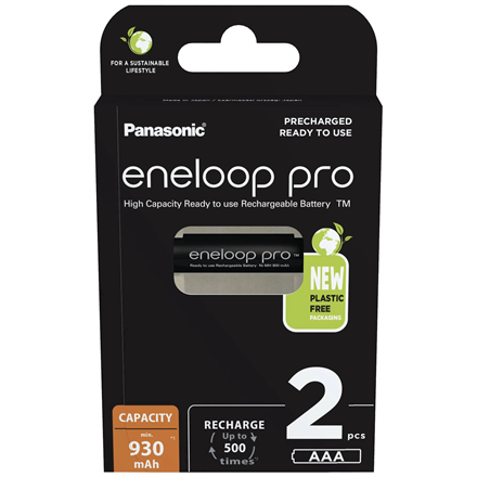 Panasonic | AAA | 930 mAh | 2 kpl | ENELOOP Pro BK-4HCDE/2BE
