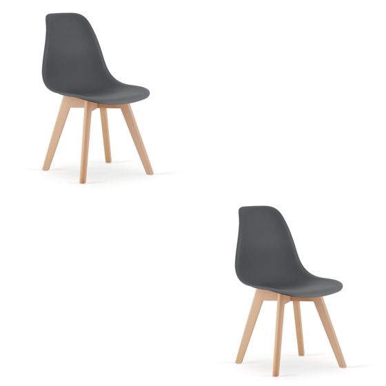 OSKAR KITO, tuoli, tummanharmaa, luonnonväriset jalat (2 kpl)