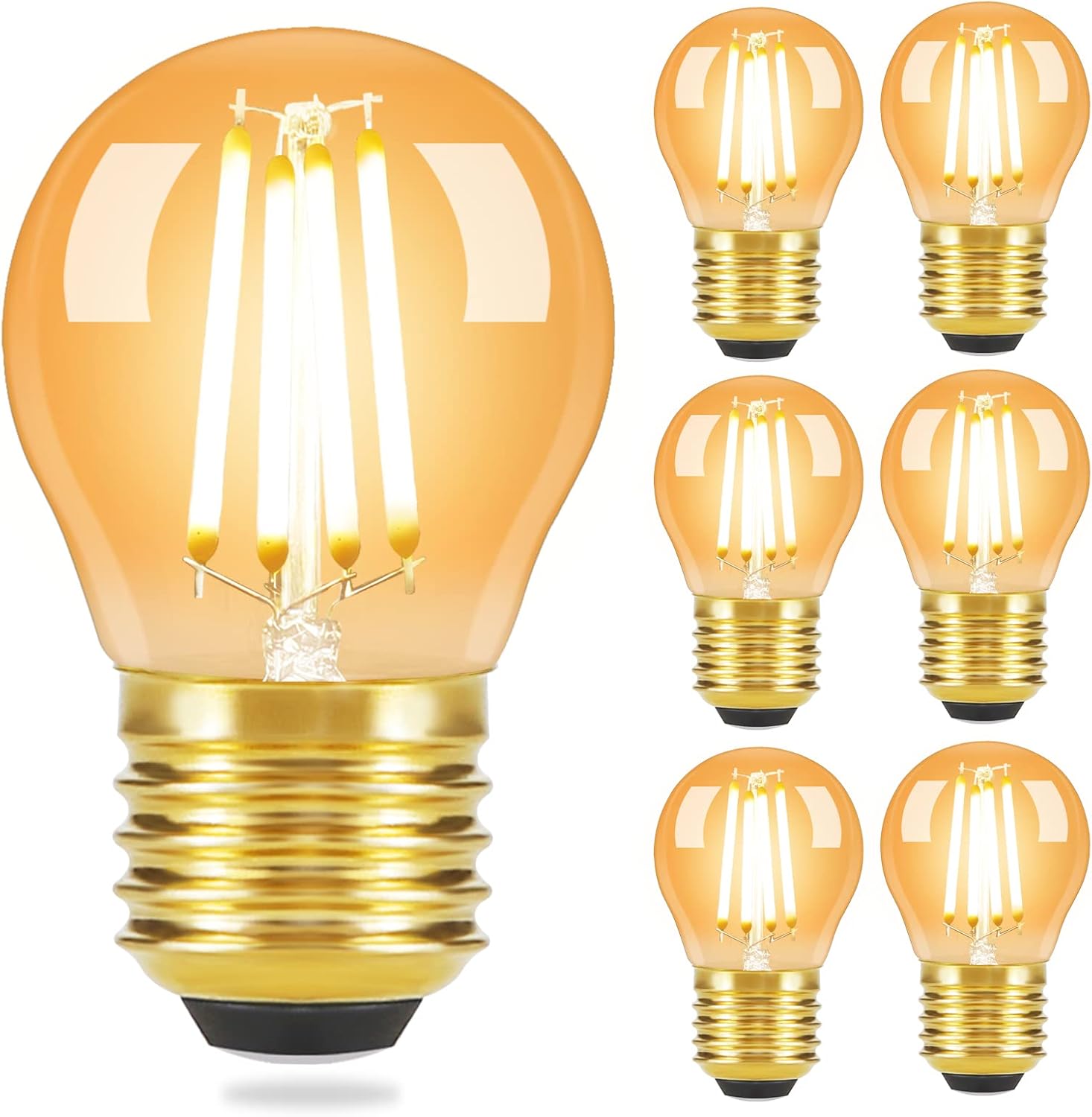 ZMH kpl:n setti Vintage E27 G45 LED-lamppuja, 4 W 2700 K, Edison-filamentti, antiikkilasi, lämmin valkoinen