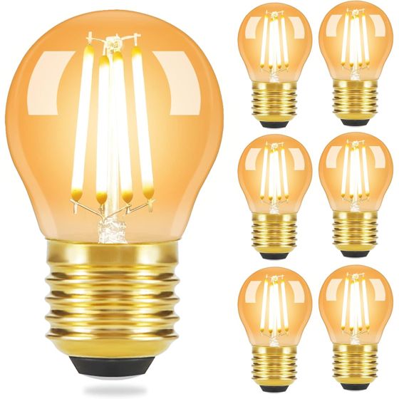 ZMH kpl:n setti Vintage E27 G45 LED-lamppuja, 4 W 2700 K, Edison-filamentti, antiikkilasi, lämmin valkoinen