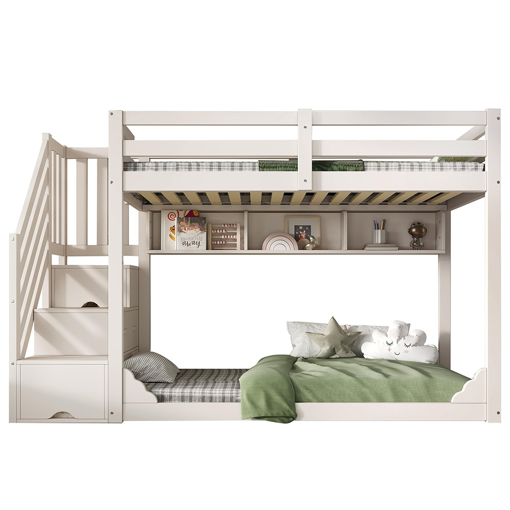 Kerrossänky 90x200 cm valkoinen (ilman patjaa)