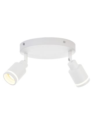 NETTLIFE moderni kattokohdevalaisin 2 säädettävää GU10- lamppua valkoinen metalli