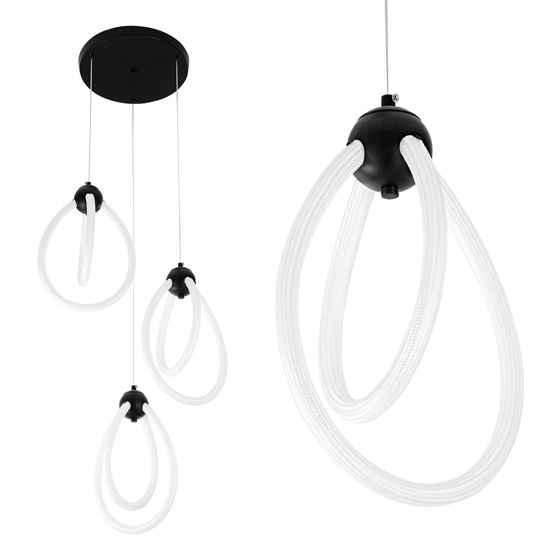 TOOLIGHT riippuva kattovalaisin LED G022-3CPR musta, 46,5x29x46,5cm