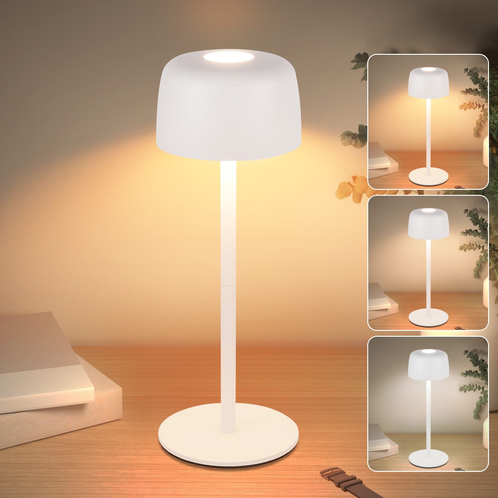 NETTLIFE Langaton LED-pöytävalaisin, portaaton himmennys yövalo akulla