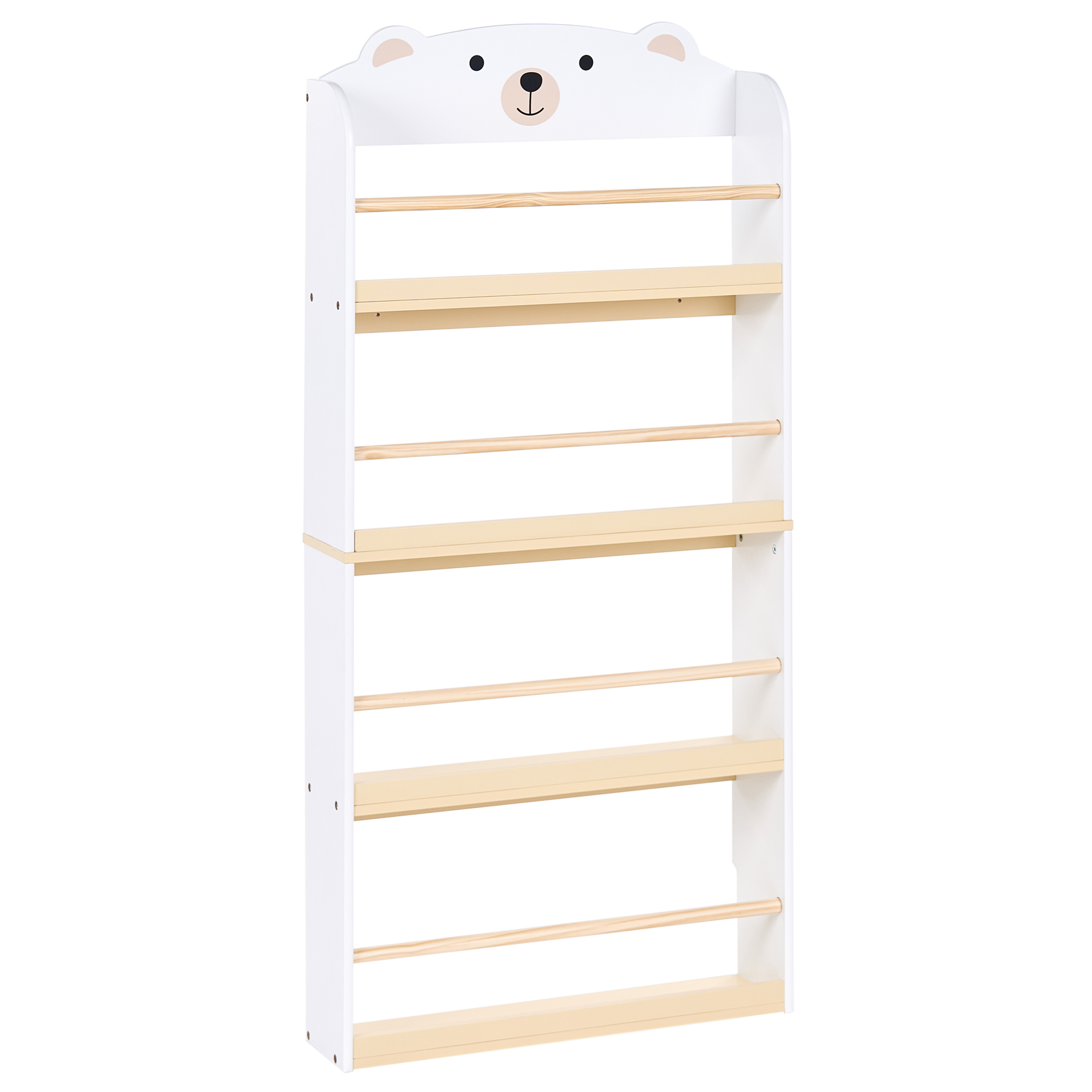Kirjahylly 4 tasoa MIMILI 124 cm Valkoinen