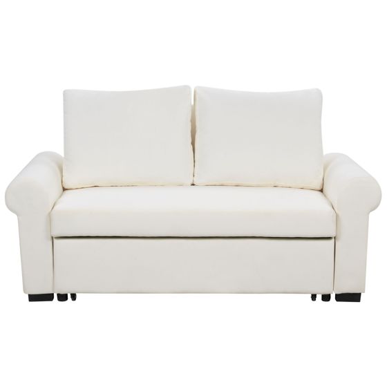 Vuodesohva SILDA kangas Valkoinen 2-istuttava