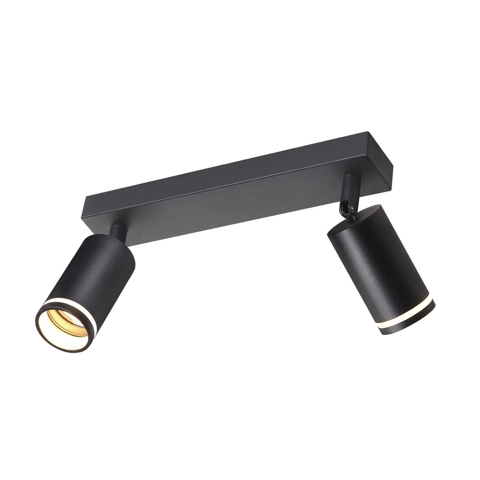 NETTLIFE LED - kattovalaisin 2 liekkiä - musta kattovalaisin GU10 kääntyvä kohdevalo puinen ilman lamppua