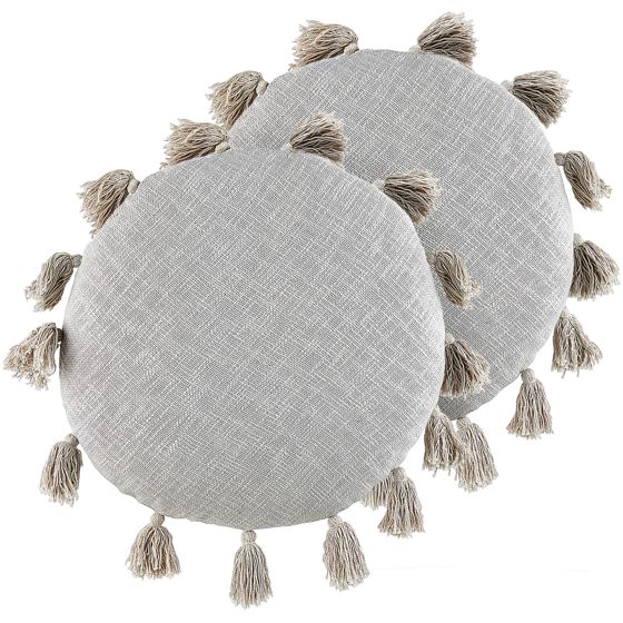Koristetyynysetti 2 kpl MADIA puuvilla 45 x 45 cm Harmaa Hillitty