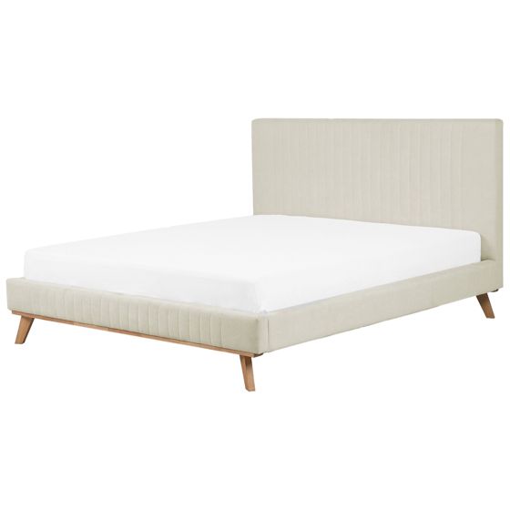 Sänky Chenille TALENCE 180 x 200 cm Vaaleanbeige