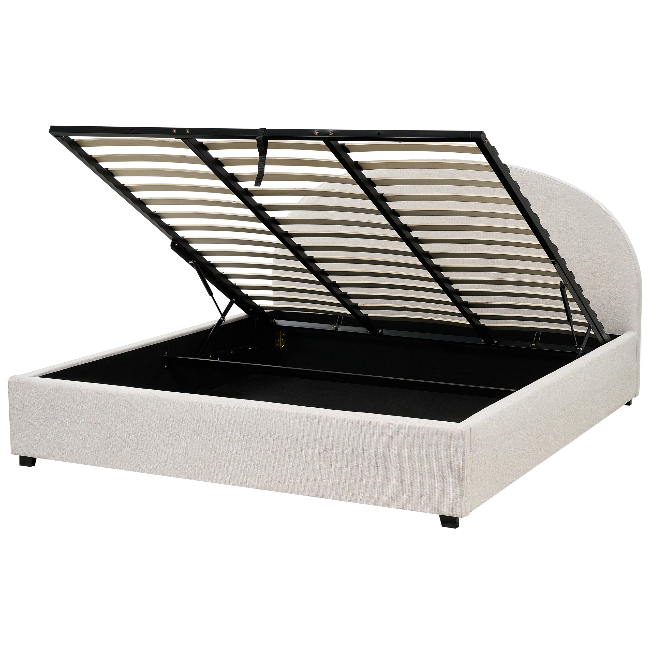 Sänky säilytystilalla kangas VAUCLUSE 180 x 200 cm Vaaleanbeige