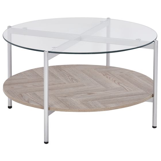 Sohvapöytä LOVELL karkaistu lasi Hopea