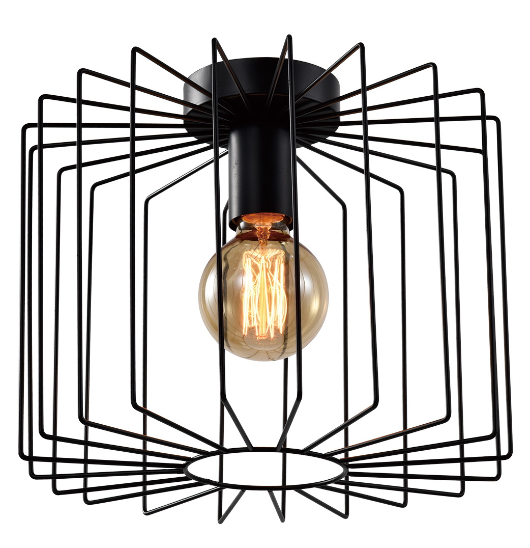 NETTLIFE Vintage - kattovalaisin,E27,musta,häkkikruunu,27cm,retrometalli,eteisvalaisin
