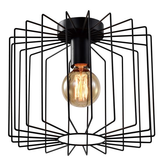 NETTLIFE Vintage - kattovalaisin,E27,musta,häkkikruunu,27cm,retrometalli,eteisvalaisin