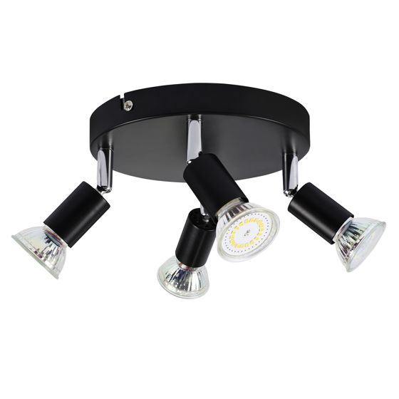 NETTLIFE 4 mustaa kääntyvää kattokohdevalaisinta GU10 metallinen moderni valaisin olohuoneeseen, keittiöön, eteiseen ja ruokailutilaan