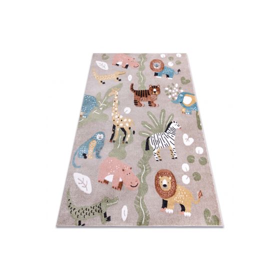 Matto FUN Africa lapsille, eläimet, Afrikka beige 240x330 cm