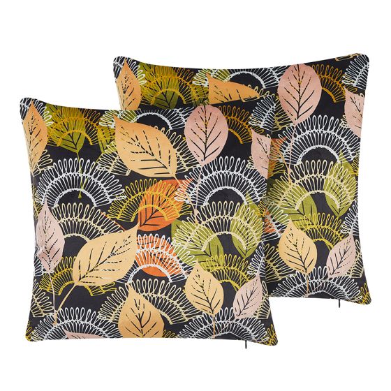 Koristetyynysetti 2 kpl LAGURUS 45 x 45 cm Sametti Monivärinen Kasvikuvio