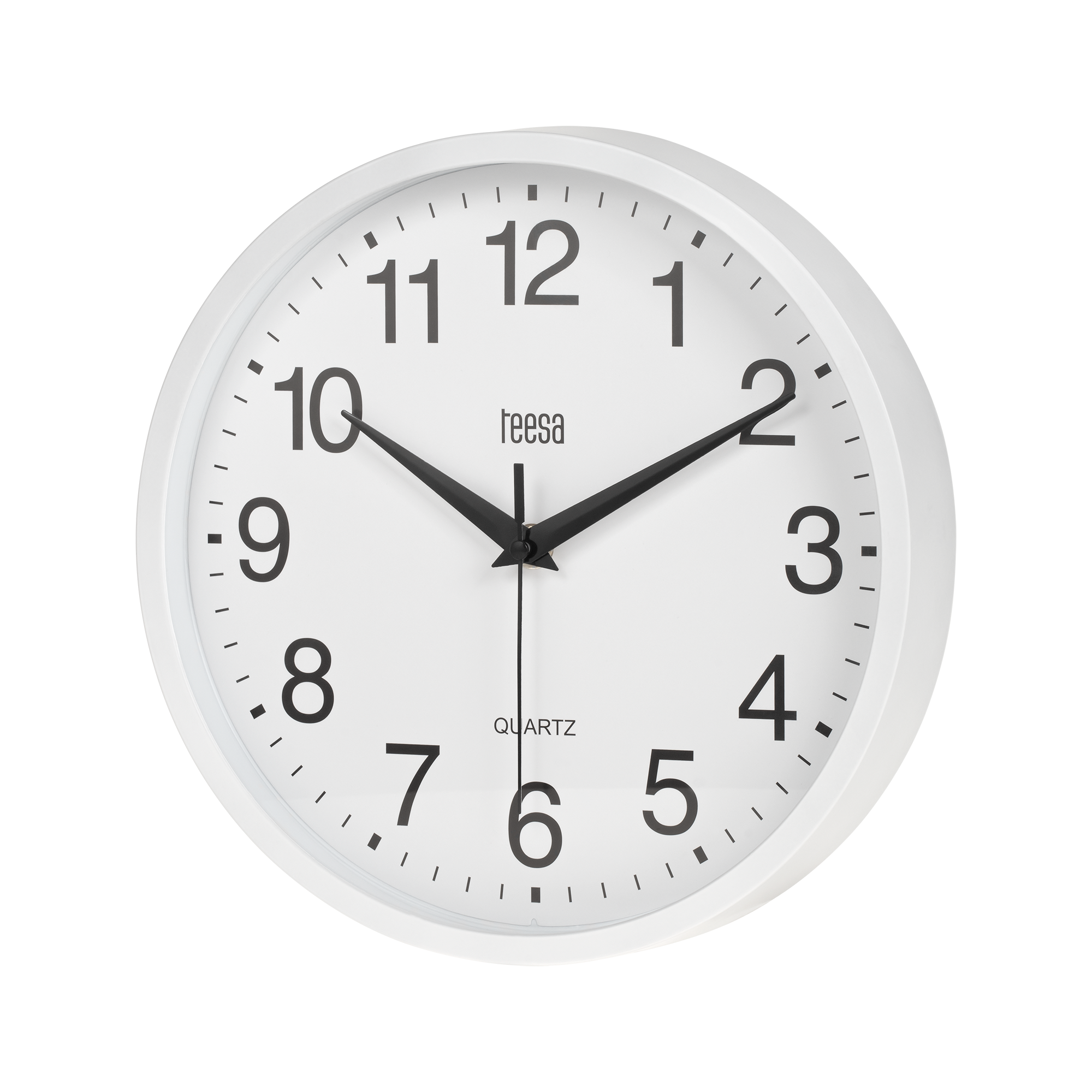 Seinäkello 25 cm Teesa valkoinen moderni äänetön