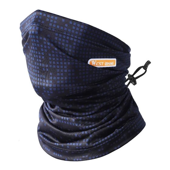 Ice Silk Elastinen Kaulahuivi, UV-suoja, Musta/Sininen