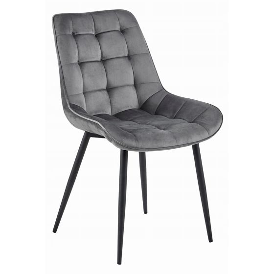 BERA-tuoli, tummanharmaa sametti, mustat jalat (1 kpl)
