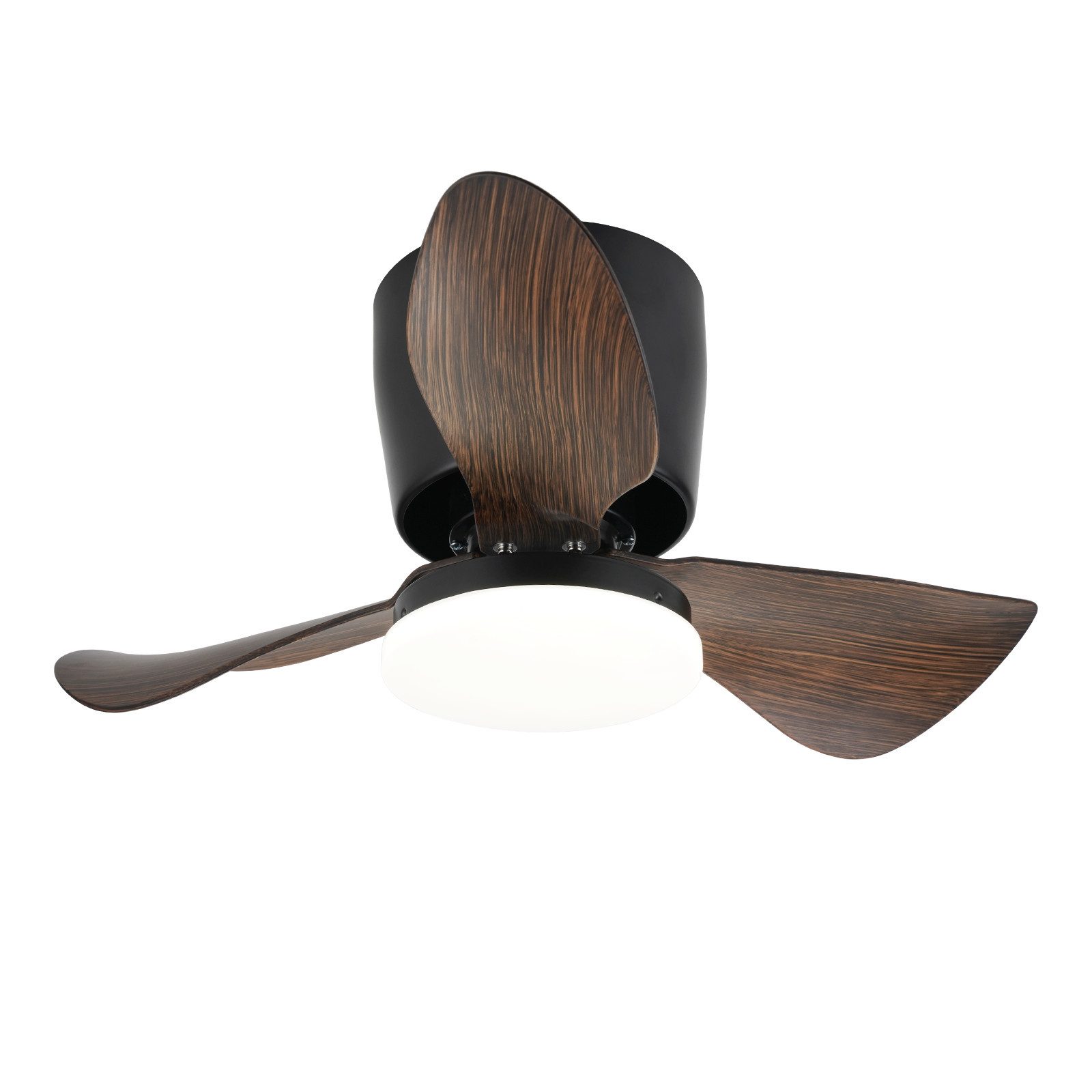 NETTLIFE LED - kattotuuletin valaistuksella ja kaukosäätimellä, hiljainen, 23 W, 70 cm, musta, kesä-/talviajastin, 6 nopeutta