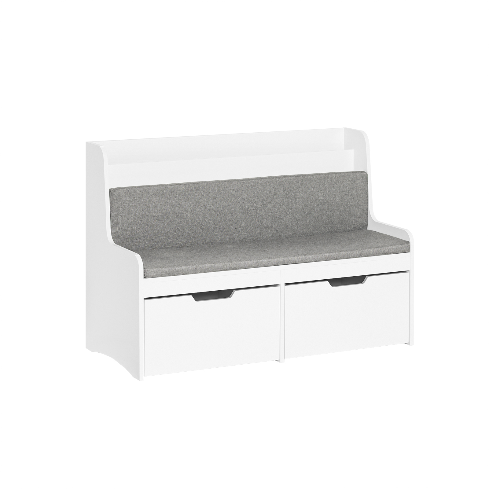 SoBuy lasten penkki kirjahyllyllä KMB66-W ekologinen valkoinen