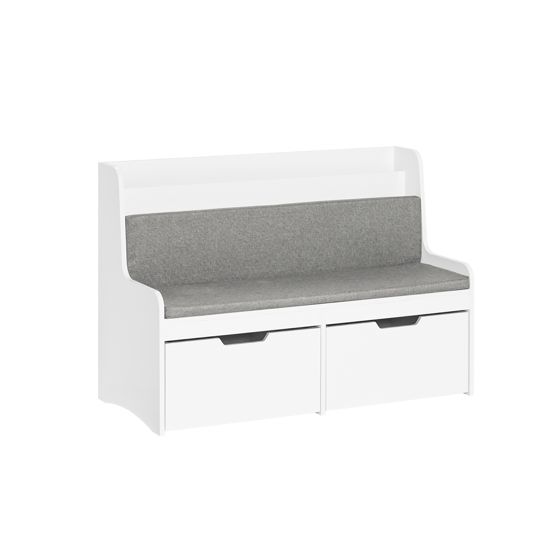 SoBuy lasten penkki kirjahyllyllä KMB66-W ekologinen valkoinen