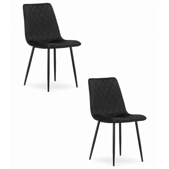 TURIN-tuoli, musta sametti (2 kpl)