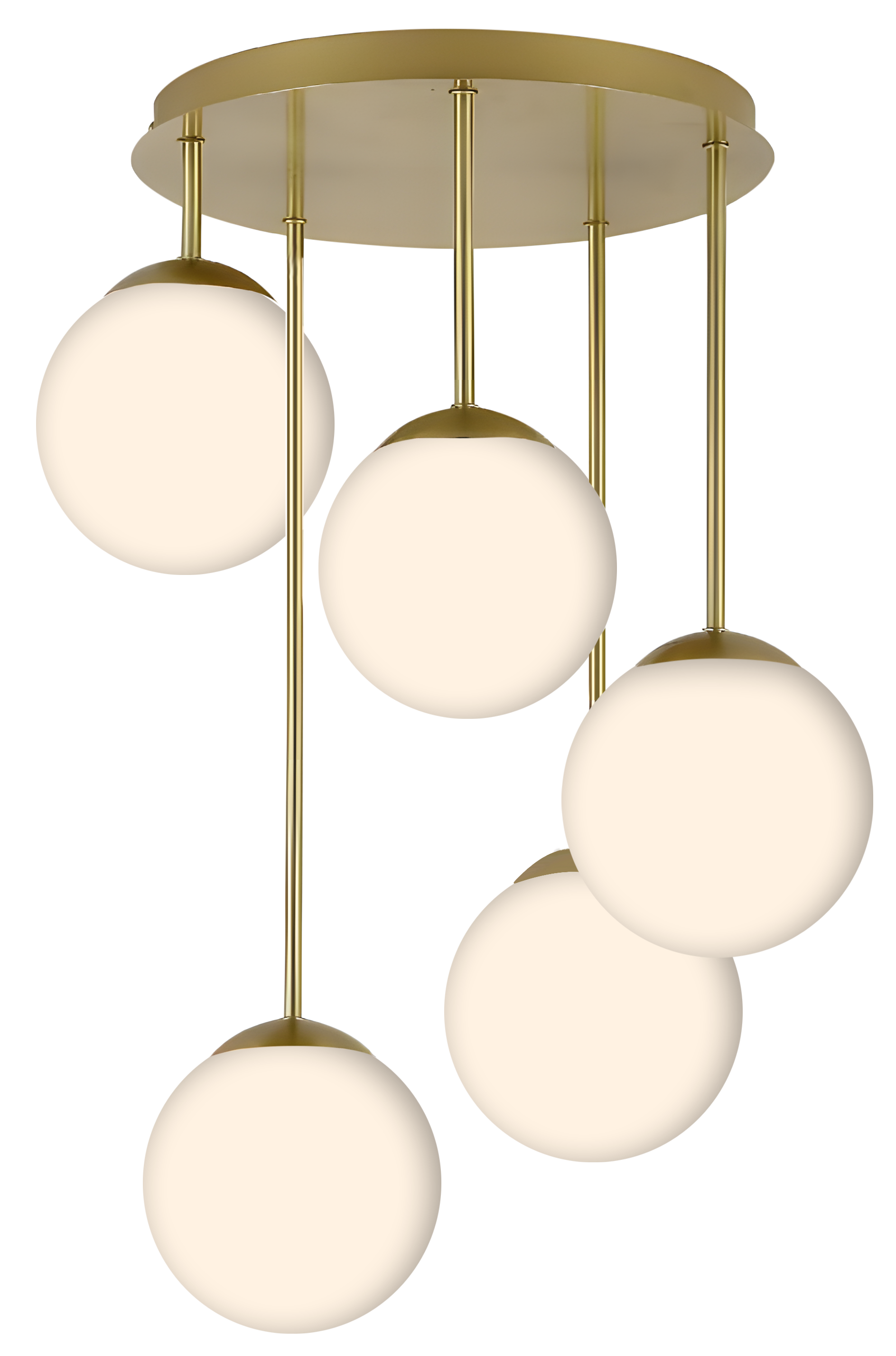 TOOLIGHT riippuva kattovalaisin APP1818-5CPR harjattu kulta valkoinen, 68x35x15cm