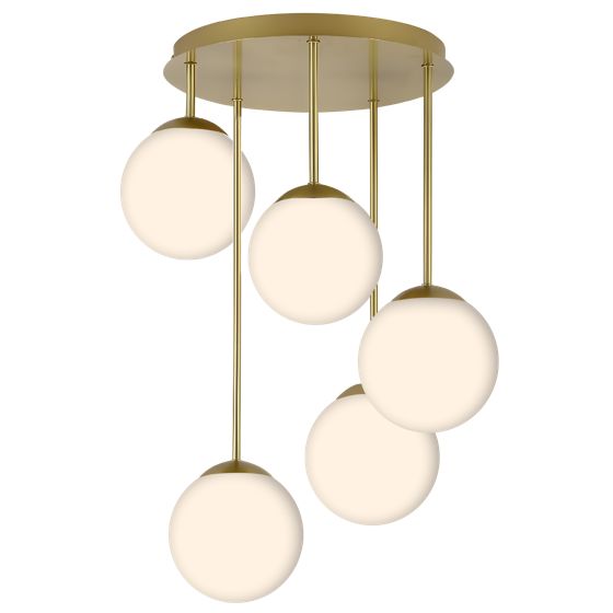 TOOLIGHT riippuva kattovalaisin APP1818-5CPR harjattu kulta valkoinen, 68x35x15cm