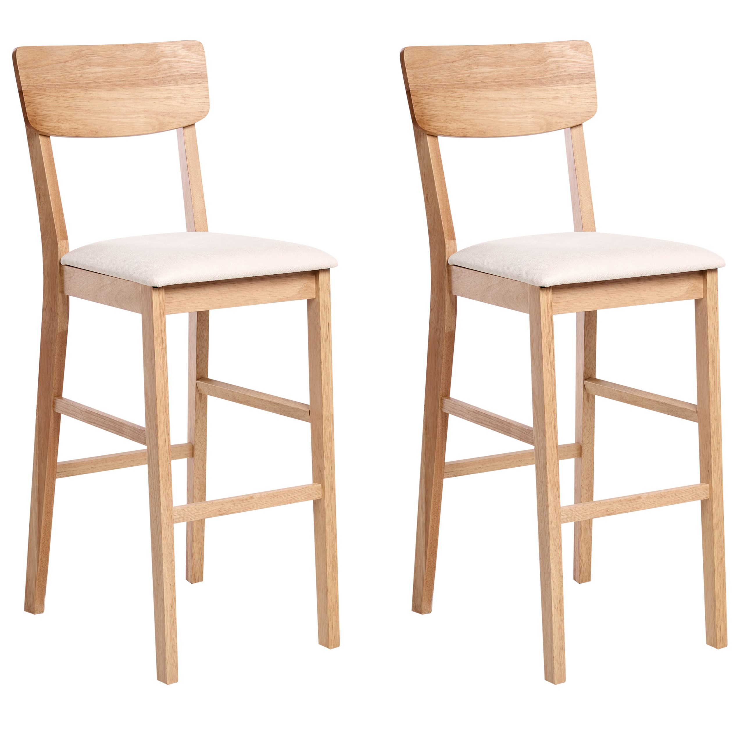 Baarituolisetti 2 kpl AMBLER puu Vaaleanruskea/beige