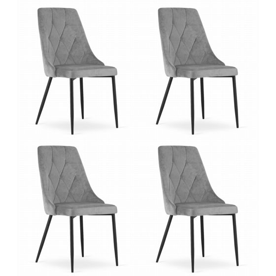 IMOLA-tuoli, vaaleanharmaa sametti (4 kpl)