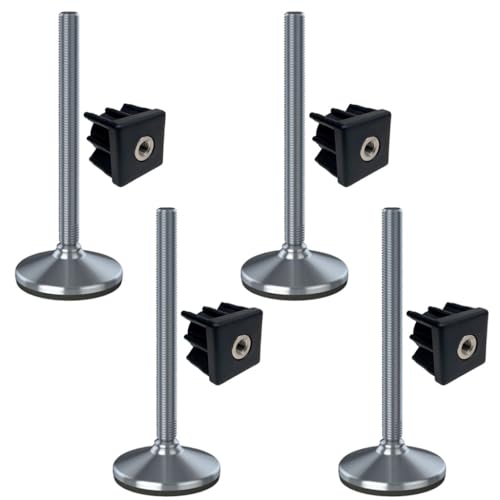 Ruostumaton jalka 20x230x105mm, jalustassa on kumityyny + insertit 40x40x2.0mm -Sarja