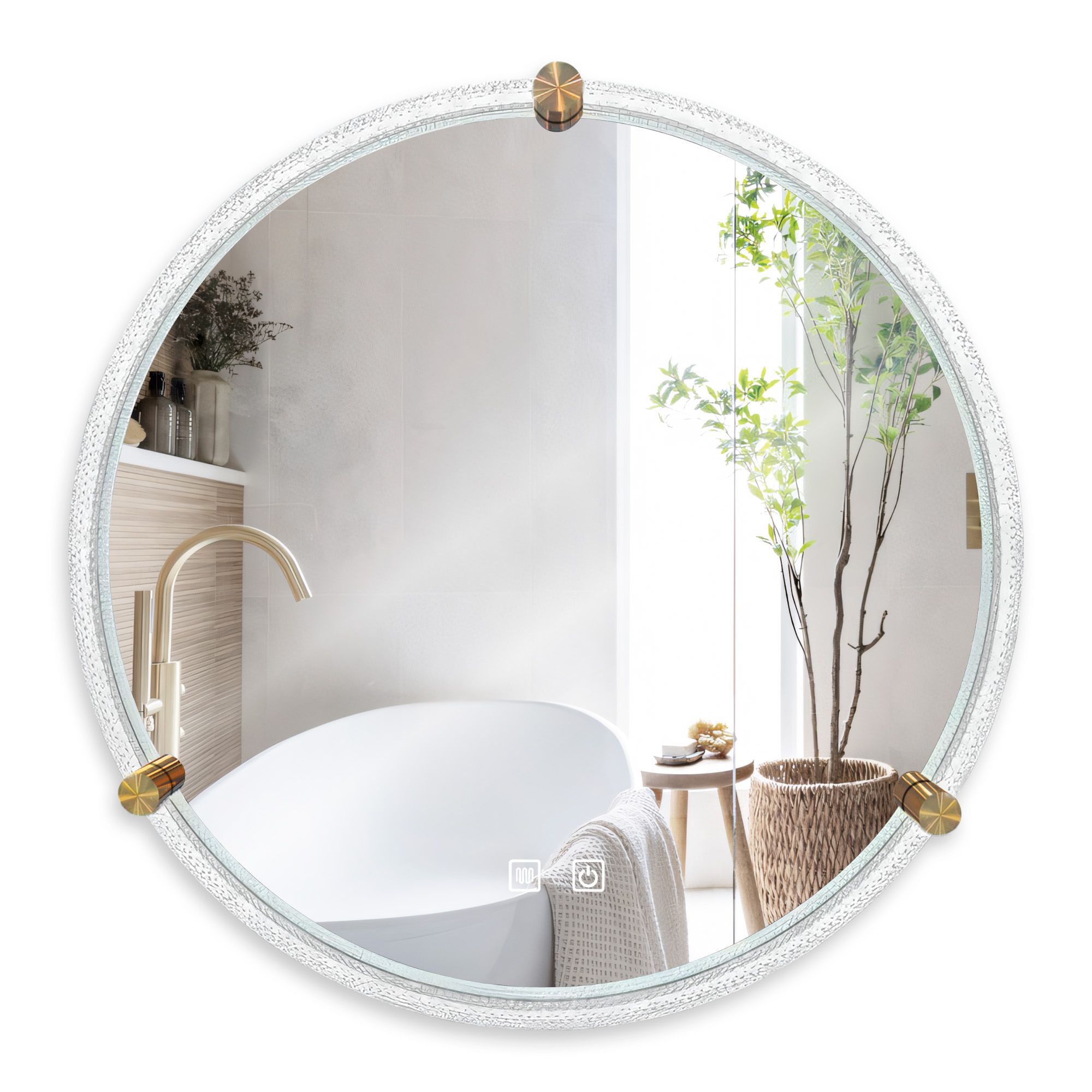 TUTUMI LED-seinäpeili 106 60 mustakulta, 60x60x5cm