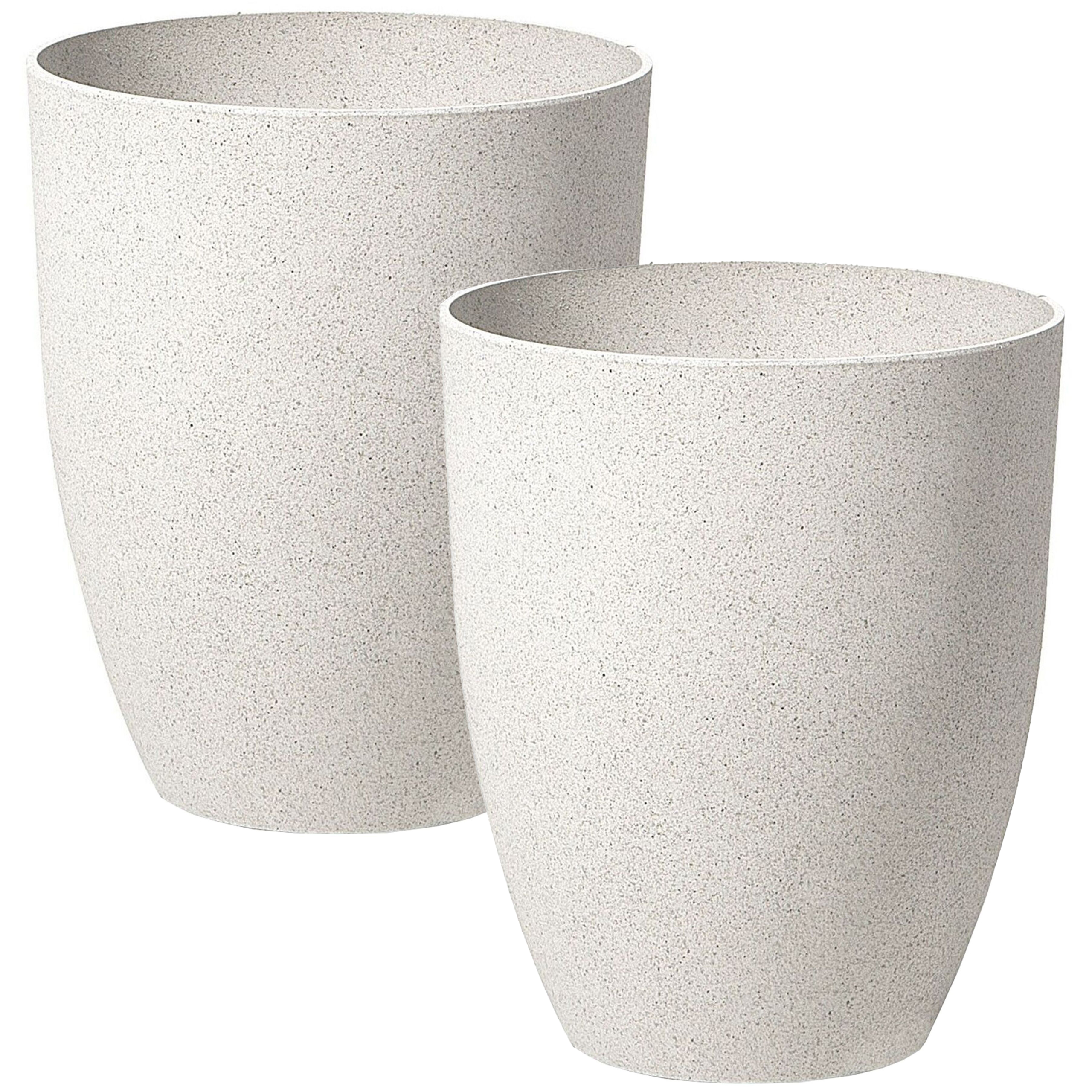 Kukkaruukkusetti 2 kpl CROTON 35 cm Luonnonvalkoinen