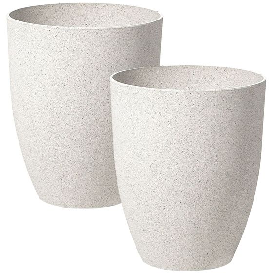 Kukkaruukkusetti 2 kpl CROTON 35 cm Luonnonvalkoinen