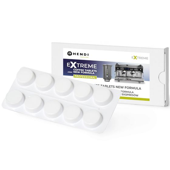 Extreme Coffee Tablets Professional kahvinkeittimen puhdistusaine - 10 tablettia - Hendi 976654